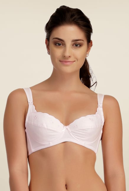 Clovia Light Pink Lycra Full Coverage Nursing Bra Clovia Light Pink Lycra Full Coverage Nursing Bra