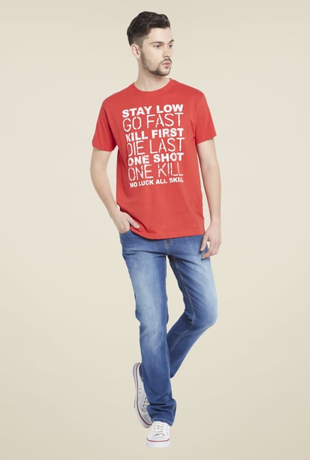 Globus Red Graphic Print T Shirt Globus Red Graphic Print T Shirt