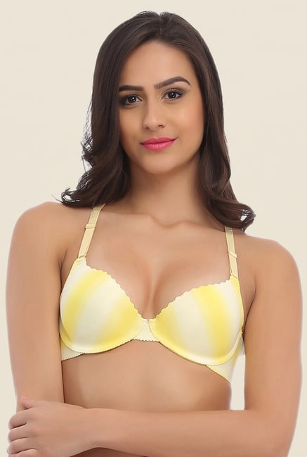 Clovia Yellow Laser Cut Padded Bra With Detachable Straps Clovia Yellow Laser Cut Padded Bra With Detachable Straps
