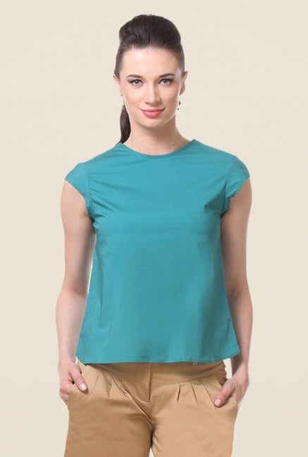 Kaaryah Teal Solid Top Kaaryah Teal Solid Top