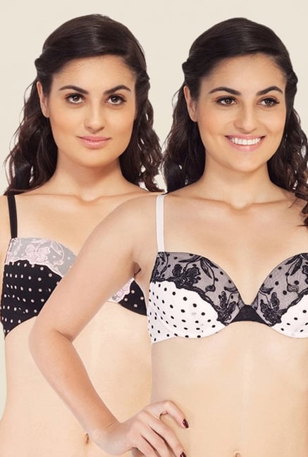 Soie Black & White Push Up Padded T Shirt Bra (Pack Of 2) Soie Black & White Push Up Padded T Shirt Bra (Pack Of 2)