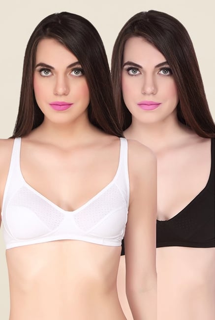 Soie Black & White Full Coverage Balconette Bra (Pack Of 2) Soie Black & White Full Coverage Balconette Bra (Pack Of 2)