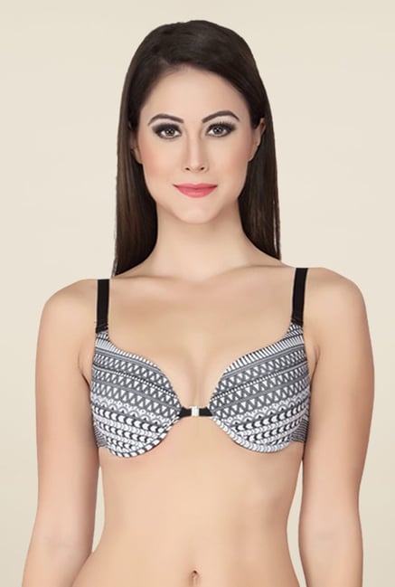 Soie Black & White Reversible Front Open Bra Soie Black & White Reversible Front Open Bra