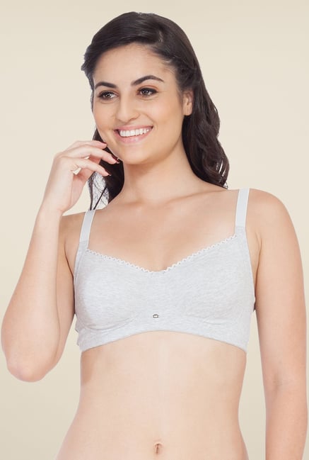Soie Grey Non Padded Non Wired Full Coverage Bra Soie Grey Non Padded Non Wired Full Coverage Bra