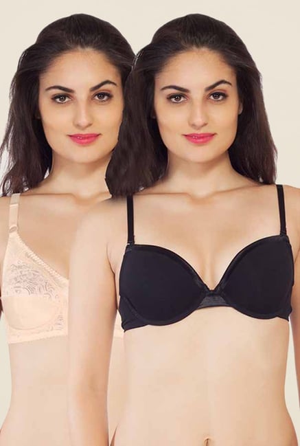 Soie Black & Beige Maternity Nursing Bra (Pack Of 2) Soie Black & Beige Maternity Nursing Bra (Pack Of 2)
