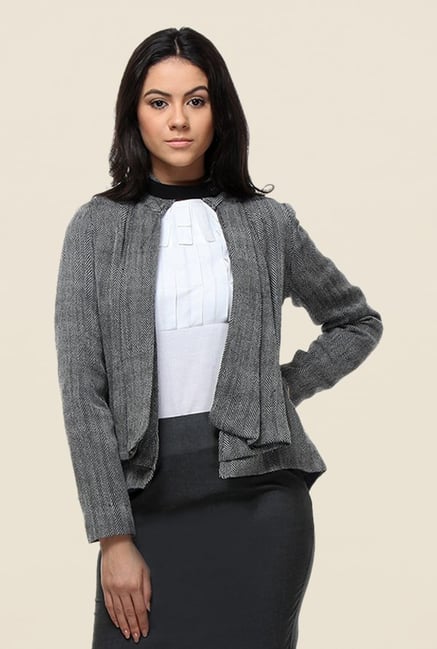 Kaaryah Grey Printed Jacket Kaaryah Grey Printed Jacket