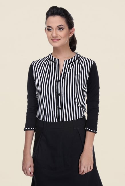 Kaaryah Black Striped Shirt Kaaryah Black Striped Shirt