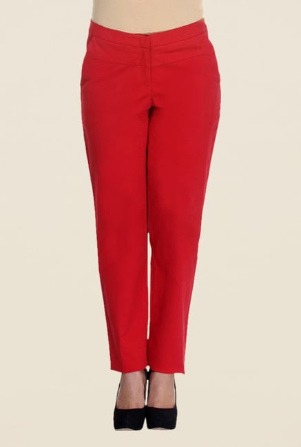 Kaaryah Red Solid Trouser Kaaryah Red Solid Trouser