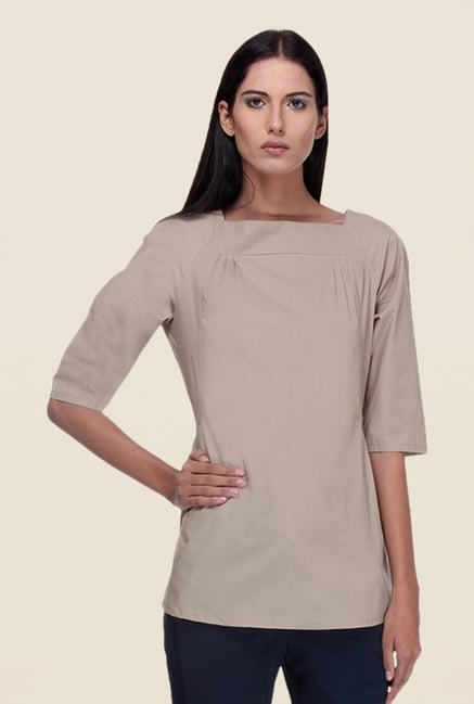Kaaryah Beige Solid Top Kaaryah Beige Solid Top