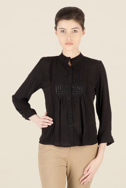 Kaaryah Black Solid Shirt Kaaryah Black Solid Shirt
