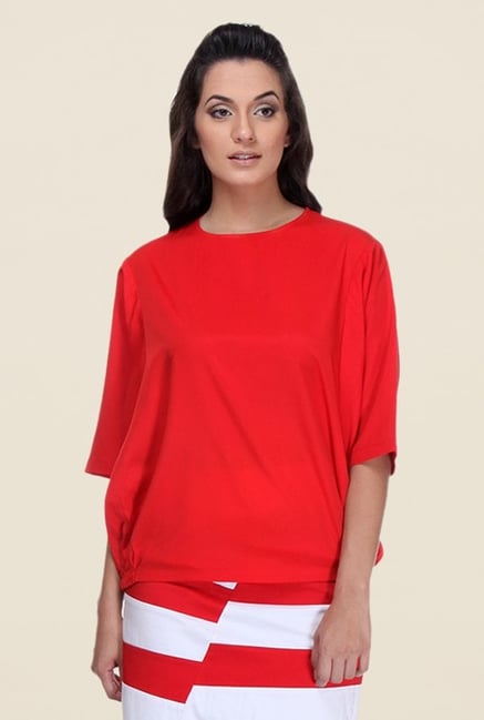 Kaaryah Red Solid Top Kaaryah Red Solid Top