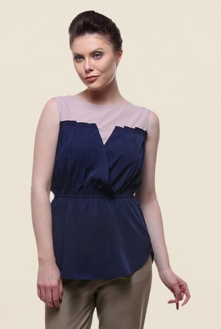 Kaaryah Navy Solid Top Kaaryah Navy Solid Top