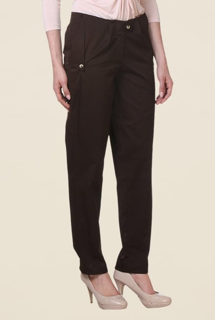 Kaaryah Brown Solid Trouser Kaaryah Brown Solid Trouser