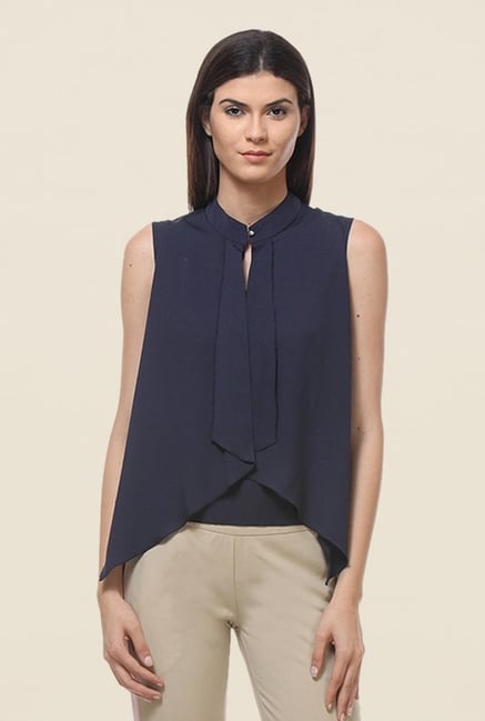 Kaaryah Navy Solid Top Kaaryah Navy Solid Top