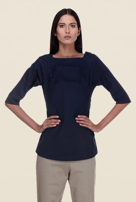 Kaaryah Navy Solid Top Kaaryah Navy Solid Top