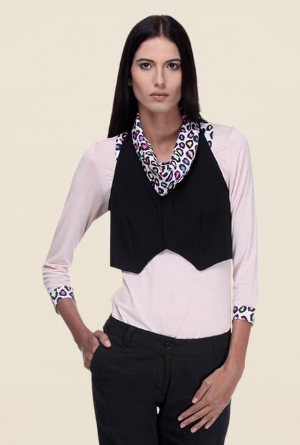 Kaaryah Black Sleeveless Waistcoat Kaaryah Black Sleeveless Waistcoat