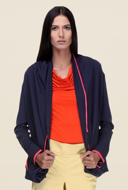 Kaaryah Navy Full Sleeves Shrug Kaaryah Navy Full Sleeves Shrug