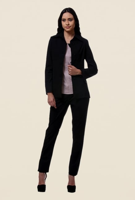 Kaaryah Black Full Sleeves Wool Jacket Kaaryah Black Full Sleeves Wool Jacket