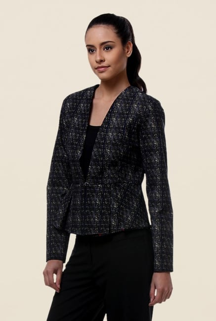 Kaaryah Black Checks Jacket Kaaryah Black Checks Jacket