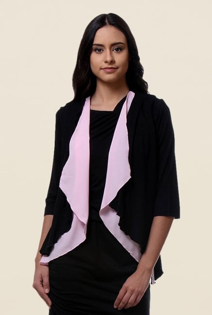 Kaaryah Black Solid Shrug Kaaryah Black Solid Shrug