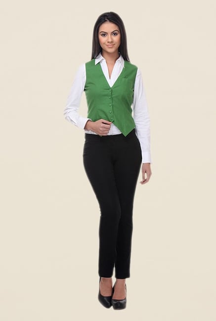 Kaaryah Green Sleeveless Waistcoat Kaaryah Green Sleeveless Waistcoat