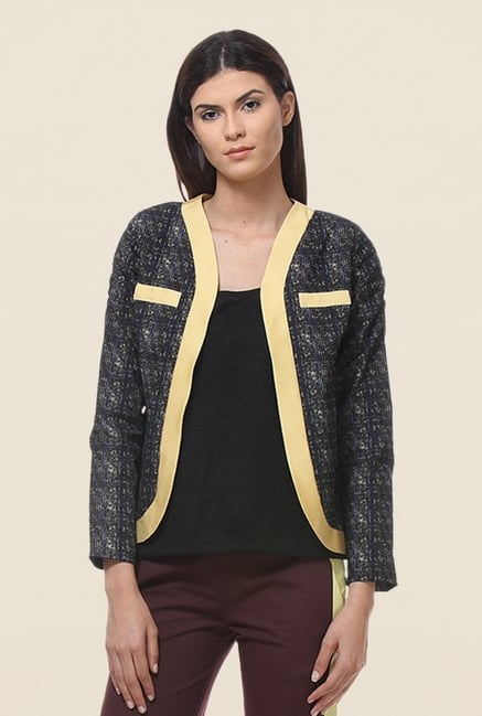 Kaaryah Black Printed Jacket Kaaryah Black Printed Jacket