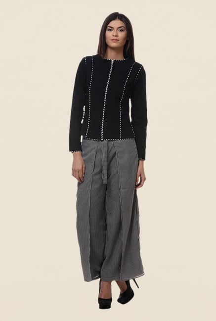 Kaaryah Black Full Sleeves Blended Jacket Kaaryah Black Full Sleeves Blended Jacket