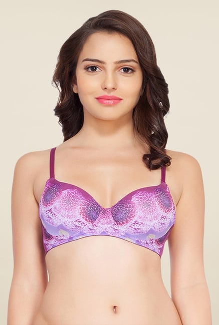 Soie Purple Padded Demi Cup Seamless Bra Soie Purple Padded Demi Cup Seamless Bra