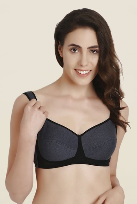 Soie Charcoal Full Coverage Non Wired Non Padded Sports Bra Soie Charcoal Full Coverage Non Wired Non Padded Sports Bra