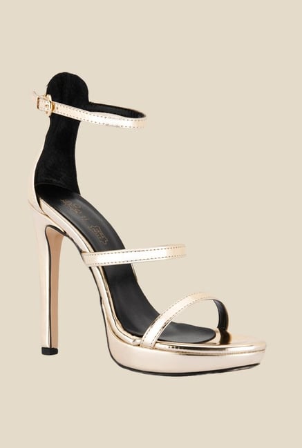 Tresmode Classy Gold Ankle Strap Sandals Tresmode Classy Gold Ankle Strap Sandals