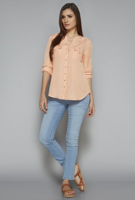 LOV by Westside Peach Holly Blouse LOV by Westside Peach Holly Blouse