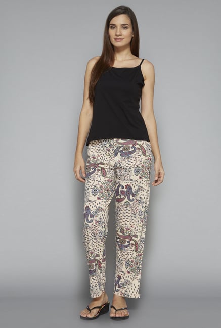 Intima by Westside Beige Paisley Print Pyjama Intima by Westside Beige Paisley Print Pyjama