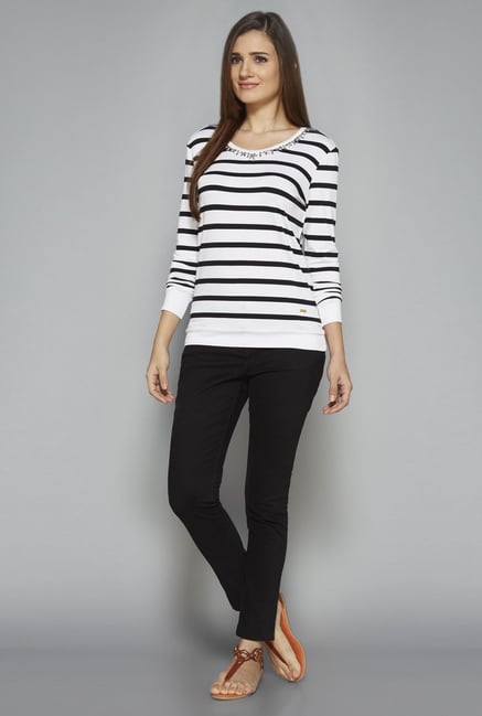 LOV by Westside White & Black Striped Top LOV by Westside White & Black Striped Top
