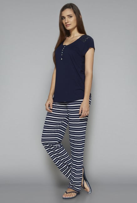 Intima by Westside Navy Striped Pyjama Set Intima by Westside Navy Striped Pyjama Set