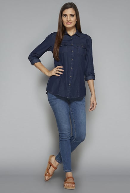 LOV by Westside Indigo Tammy Blouse LOV by Westside Indigo Tammy Blouse