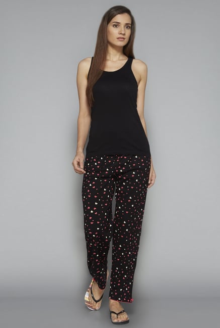 Intima by Westside Black Heart Print Pyjama Intima by Westside Black Heart Print Pyjama