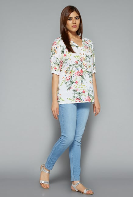 Gia by Westside White Prada Blouse Gia by Westside White Prada Blouse