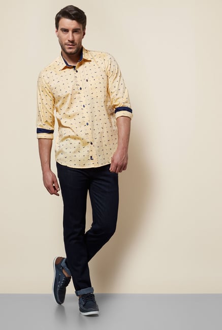 Provogue Yellow Slim Fit Shirt Provogue Yellow Slim Fit Shirt