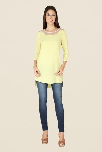 Soie Yellow Solid Tunic Soie Yellow Solid Tunic