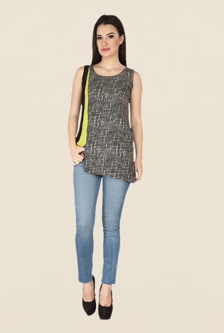 Soie Black & Yellow Printed Top Soie Black & Yellow Printed Top