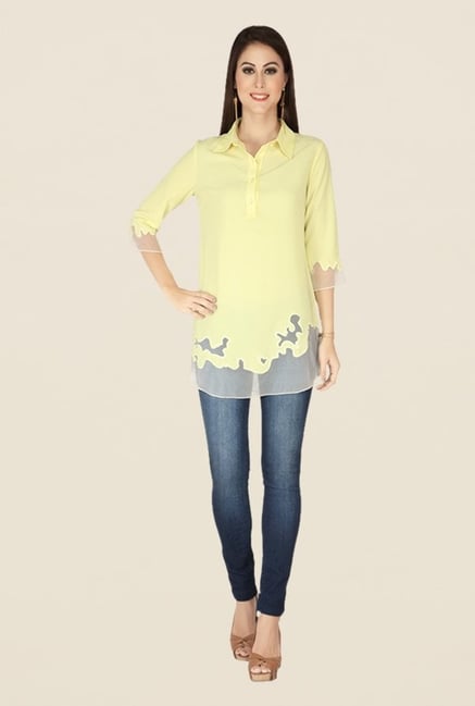 Soie Yellow Solid Tunic Soie Yellow Solid Tunic