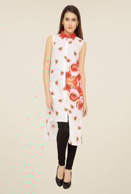 Soie Off White Floral Print Tunic Soie Off White Floral Print Tunic