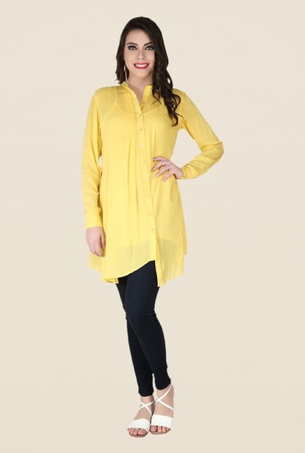 Soie Yellow Solid Tunic Soie Yellow Solid Tunic