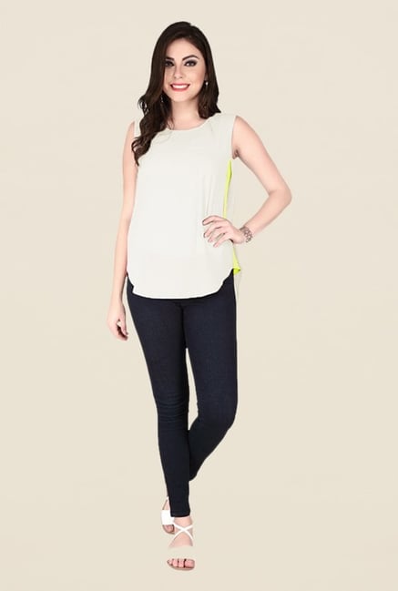 Soie Off White Solid Top Soie Off White Solid Top