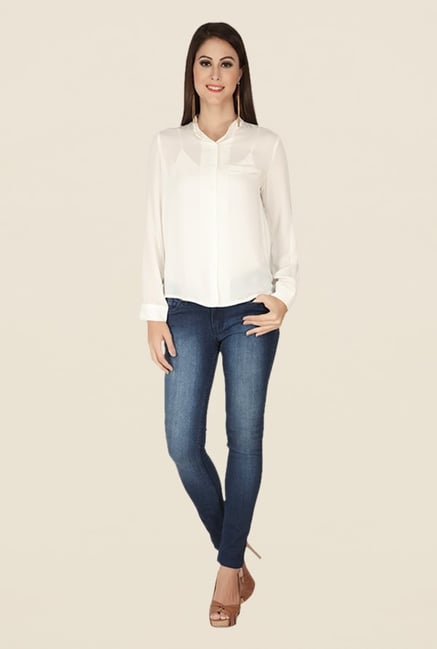 Soie Off White Solid Top Soie Off White Solid Top