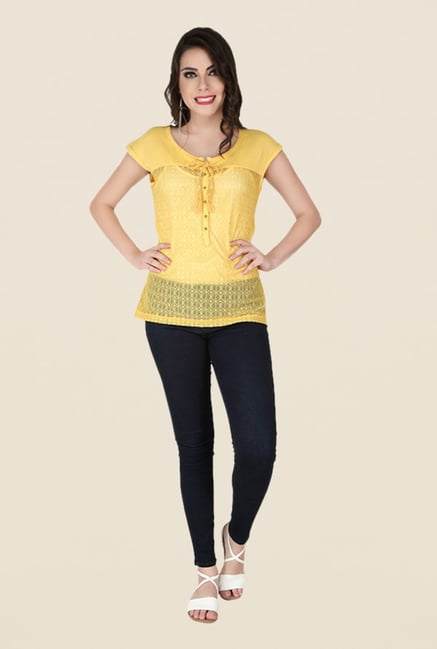 Soie Yellow Lace Top Soie Yellow Lace Top