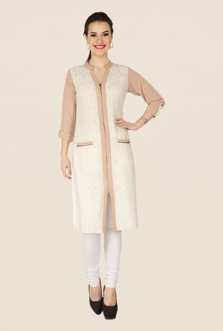 Soie Beige Self Print Tunic Soie Beige Self Print Tunic