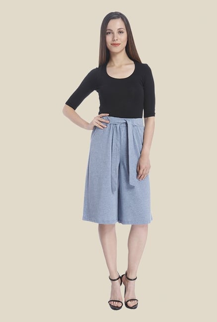 Vero Moda Blue Solid Culottes Vero Moda Blue Solid Culottes