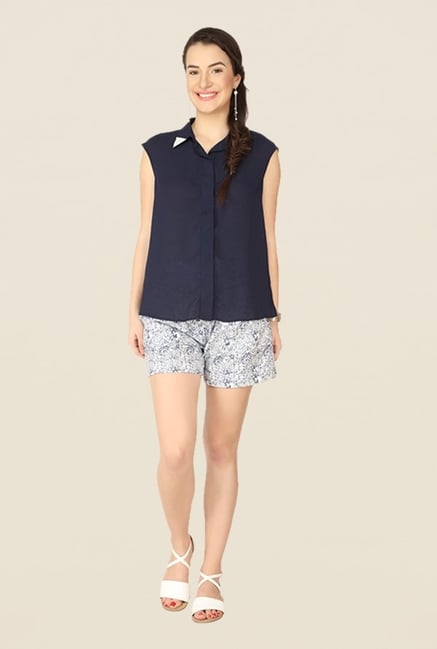 Soie Navy Solid Top Soie Navy Solid Top