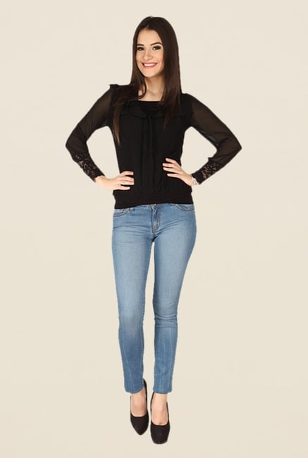Soie Black Solid Top Soie Black Solid Top